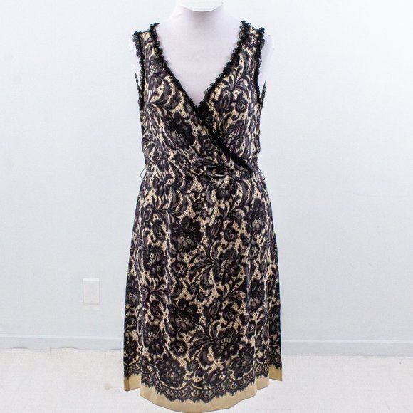 Moschino L Silk Reversible Lace Print Midi Dress - Picture 11 of 16